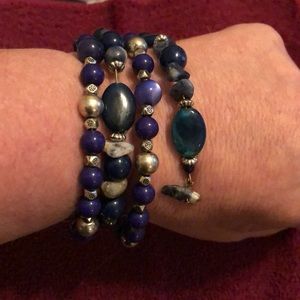 Blue Rock Twisty Stretchy Bracelet